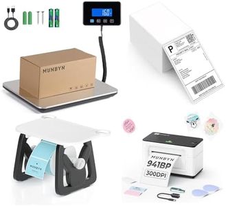 IPS03 440lb for Postal Scale +Label Holder for Rolls and Fanfold Labels+Thermal Direct Shipping Label (Pack of 500 4x6 Fan-Fold Labels)+Bluetooth Thermal Label Printer 941B