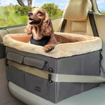 Petsfit Dog Car Seat, Upgraded Dog Booster Seat for Medium Dogs or 2 Small Dogs, Pet Travel Car Booster Seat for Front and Back Seats with Washable Double-Sided Cushion and 2 Safety Leashes