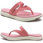 COFACE Womens Orthotic Flip Flops Ladies Slip On Sport Yoga Mat Memory Foam Cushion Thong Sandals Summer Beach Pool FlipFlops Sandles Comfortable Plantar Fasciitis Arch Support Pink Size 8