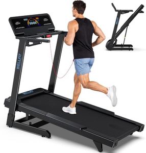 WELLFIT Treadmill with 15% Auto Incline, Foldable Heavy Duty Treadmill