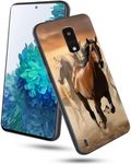 GFRGTFHYT for BLU View 4 Phone Case for BLU View 4 (B135DL) Case Slim Soft TPU Silicone Cover with Running Horse Pattern Design for Women Wen Shockproof Anti-Scratch Protection Case for BLU View 4