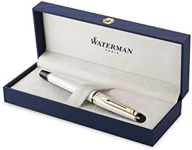Waterman Expert Luxury Fountain Pen - Ivory Lacquer with 23K Gold Trim - 18K Solid Gold Medium Nib - Gift Boxed
