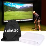 aikeec Indoor Golf Simulator Impact Screen With 14pcs Grommet Holes For Golf Training,Golf Simulators Projection Screen 118 * 79 inch