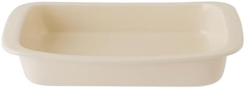 Berghoff Balance Stone Baking Dish 14" x 9.8" x 2.8", 4.4qt., Lasagna Cake Pan, Rectangular, Chip Resistant, Wide Handle, Non-porous Ceramic Bakeware, Oven Safe Up To 464°F, Moonbeam