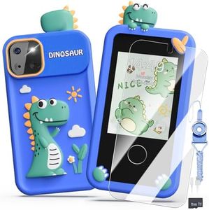 Kids Smart Phone Toys for Boys,Dinosaurs Gift Toys for Boys Ages 3-9 Christmas Birthday Gifts Mini Smart Phone Toys with 2.8" Touchscreen 16 Learning Games Dual Camera Music Player, 8G SD Card