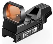 TREYTECH Viper Airsoft Red Dot Gun Sight Scope Reflex Sight With 20mm Rail Attachment (Black, White Viper With Batteries)