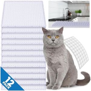 Petfolio 12 Pack Upgraded Scat Mat For Cats - 16 x 13 Inch Cat Repellent Mat With Uneven Spikes Is An Effective Pet Training Mat Device For Cat Repellent Indoor & Outdoor To Deter Cats & Other Animals