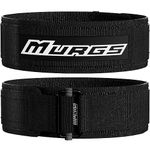 Murgs Black 4'' Weight Lifting Belt (M) - Nylon Gym Belt With Metal Buckle For Back Support - Self Locking Powerlifting Belt For Weightlifting, Bodybuilding, Deadlift, Squats - Gym Belts For Men Women