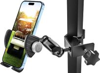 woleyi Golf Cart Phone Holder - [Wider Clamp & Metal Arm] 360° Adjustable Phone Mount for Golf Cart Clip, Compatible with EZGO/Club Car/Yamaha Accessories, for iPhone 15 14 13 12 11 Pro Max Smartphone