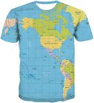 KYKU Funny World Map Shirt Men Glob