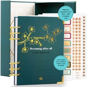 Bossy Girl Journey Goal Planner Undated Weekly Monthly Productivity Journal With Habit And Budget tracker A5 Size 8.5 X 5.8 Binder 6 ring Refillable To Beat Procrastination, Stay More Focused