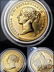 GOLD MINT Queen Victoria UNA and Lion Sovereign 1Oz Huge 24kt Gold Plated British United Kingdom Gothic Restrike Copy Coin