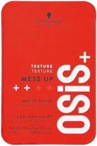 Schwarzkopf NEW OSiS+ Mess Up Matte Paste, Medium Hold Matte Finish, Dry Texture Effect, Long Lasting Mouldable Grip 100mL ( Packaging May Vary )