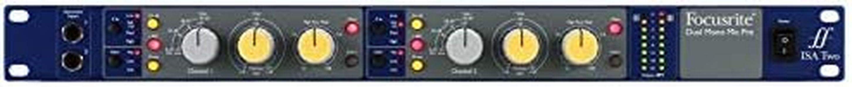 Focusrite ISA Two Classic rackmount dual mono mic preamp with variable impedance selector and high-pass filter per channel