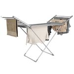 Beldray Heated Clothes Airer - Aluminium Clothes Drying Rack, Winged Indoor Dryer, 18 Bars, Foldable, Fast Heat Up To Reduce Drying Time, 12m Clothing Space, Max Load 15kg, Collapsible Frame, 230W