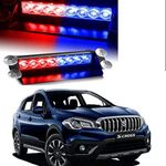 KARDECK Waterproof 8 LED Red Blue Police Flashing Light for Scross