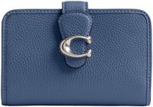 Coach Women's Polished Pebble Leather Tabby Medium Wallet, Sky Blue, One Size