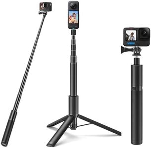 Wiseten Bastone Selfie Treppiede Monopiede per GoPro, 120CM Allungabile Selfie Vlog Maniglia Portatile Treppiede Stand Accessori per GoPro Hero 13 12 11 10 9 8 7 Black Insta360 One X3 X4 Kamera