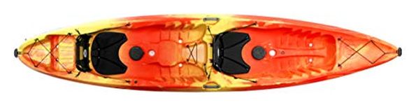 Perception Sit on Top Perception Tribe Tandem Kayak - Large Rear Storage with Tie Downs - 13.5 ft - Sunset
