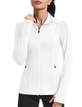 Pinspark Zip up Jackets for Women Sport Gym Define Jacket Lightweight Full Zip Running Athletic Jacket with Thumb Holes