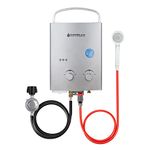 Camplux Propane Tankless Water Heater 5L, Camping Water Heaters, Grey AY132G