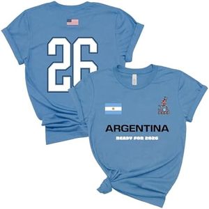 World Soccer 2026 Argentina T-Shirt Men Women Cup Tournament International Football Fan Tee National Team Supporter Top White