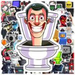 Cartoon Stickers, 100 Pcs Fashion Cool Stickers Packs Waterproof PVC Self-Adhesive Decals Graffiti Stickers Toilet Camera Man Photographer Decals for Laptop Computer Skateboard Water Bottles Bicycle