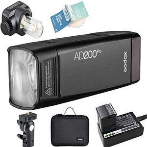 Godox AD200Pro AD200 Pro 2.4G TTL Bolsillo Flash 200W HSS 1/8000s con 14.4V/2900mAh Litio Batería para Nikon Sony Fujifilm Olympus Panasonic Pentax Canon EOS Cámaras (AD200Pro)