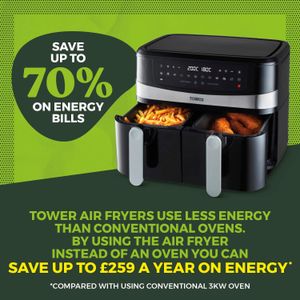 Tower Vortx Dual Air Fryer, 9L – Two Basket Healthy Cooker