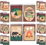 Pipilo Press 32 Pack Camp Adventure Theme Notepads for Kids, 4 Wilderness Designs (2.5 x 3.5 In)