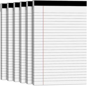 Note Pads 5x8 Small Legal Pads White Notepad, 6 Pack, Narrow Ruled Notepads, Micro Perforated Legal Writing Pads Memo Pad, 30 Sheet/Note Pad, Notebook Paper Tablet for School, Lined Legal Pad 5x8''