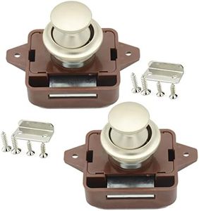 Vastsea 2 Piezas Cerradura de Pestillo con BotóN Pulsador, Push Lock, BotóN Pulsador Gabinete, para Barco, Yate, Puerta, Armario, Autocaravana