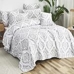 Tache Home Fashion Bedspread Quilt Set, Polyester, Grey, California King