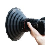 [Upgraded Version] JJC Silicone Lens Hood Skirt Anti Reflection for Canon Nikon DSLR Camera Lens External Dia. 73mm~88mm, Glass Window Photography Accessory, Foldable Lens Hood Lens Protector - L