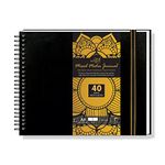 Zen Sangam Artists’ - A4 Spiral Mixed Media Art Journal Landscape - 200 GSM - Ultra Smooth Surface - (80 Pages) - Size (21x29.7cm) - Wiro Hardbound Sketchbook - Black