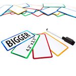 24 Pieces Big Dry Erase Magnetic Labels 4.2" x 2.1" | Writable Magnetic Name Tags Strips Plates Dry Erase Magnets for Whiteboard Classroom Locker Refrigerator Metal Shelves Crafts | Bonus Included