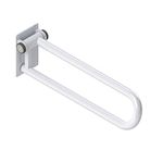 HEALTHCRAFT P.T. Rail 32" Left Side, Fold-Down Toilet Rail - White