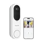 Reolink 2K Battery Doorbell Camera Wireless, Video Doorbell Camera, 1:1 Head-to-Toe View, Live Video Call, Package Recognition, 2.4/5GHz Wi-Fi, No Monthly Fee For Local Storage, White