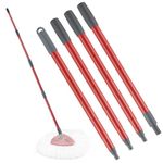 MXZONE Spin Mop Handle Replacement Compatible with O-Ceda Spin Mop and Bucket, 4-Section 30" to 58" Mop Replace Handle, Mop Stick for Floor Cleaning (Mop Head & Base not Include)