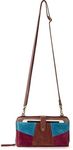 The Sak Iris Smartphone Crossbody Purse - Women's Cellphone Bag & Wallet For Everyday - Convertible Wristlet With Zipper in Suede Multi Patch/Leather, Suede Multi Patch/Leather, Large