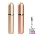 Perfume Travel Refillable Bottle Atomizer - 2-Pack 5ML ANTOKX Perfume Atomizer, Luxury Leakproof Portable Perfume Sprayer for Women and Men (Gold & Rose Gold)