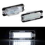 OZ-LAMPE LED Number Plate Light, 2 Pack License Plate Light Assembly for VW GOLF4/5/6/7 Lupo Scirocco Passa t Phaeton, 18 SMD LED Light with Built-In CAN-bus Resistor Error Free Waterproof