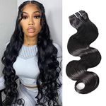 BEAUTY GRACE Body Wave Human Hair Bundles Brazilian Virgin Hair Weave 1 Bundle Double Weft Remy Human Hair 1 Bundle (100g±5g) Soft and Full Natural Color 16 Inch