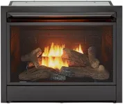 Duluth Forge Dual Fuel Ventless Gas Fireplace Insert, Thermostat Control, 5 Fire Logs, Use with Natural Gas or Liquid Propane, 26000 BTU, Heats up to 1350 Sq. Ft., Black