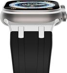 UNIQSHINE Compatible Apple Ultra Watch Band 49mm 45mm 44mm 42mm Liquid Silicone Design Strap with Stainless Steel Adapter for iWatch SE Series 9 8 7 6 5 4 3 2 and Ultra for Men and Women (Black)