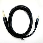 VRCT p38 mono male 6.3 mm to 3.5 mm stereo EP male digital mic cable for amplifier DJ console,mixers & Guitar 5mm thickness 1.5 Ms,Black