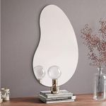 Navaris Elegant Wavy Mirror - Scratch Proof & Versatile, Wavy Squiggle Wall Mirror - Decorative Modern Design Suitable for Vertical or Horizontal Installation on Walls - 75 x 52 cm