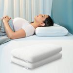 WELLGIVER Memory Foam Pillows Orthopedic Bed Pillow for Sleeping - Ergonomic & Neck Pain Relief | Back Sleeper, Side Sleeper & Stomach Sleepers (Medium (Pack of 2), White)