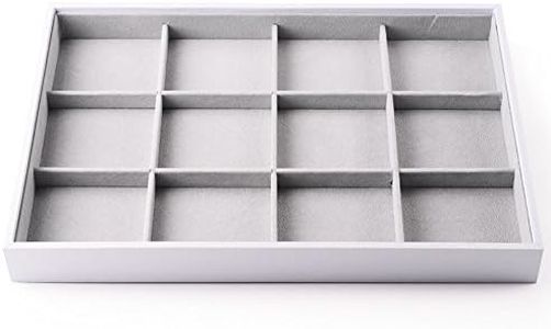 Oirlv Hand Made Velvet Stackable Jewelry Trays Rings Earrings Bracelet organizer Storage Tray (12 Grids)