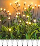 SIOTMERA 8 Count Solar Lights Outdoor Waterproof IPX5, Solar Garden Lights, Wind Swaying Firefly Lights, Christmas Lights Outdoor, for Yard Lawn Pathway Decoration Lighting,6LED WarmYellow